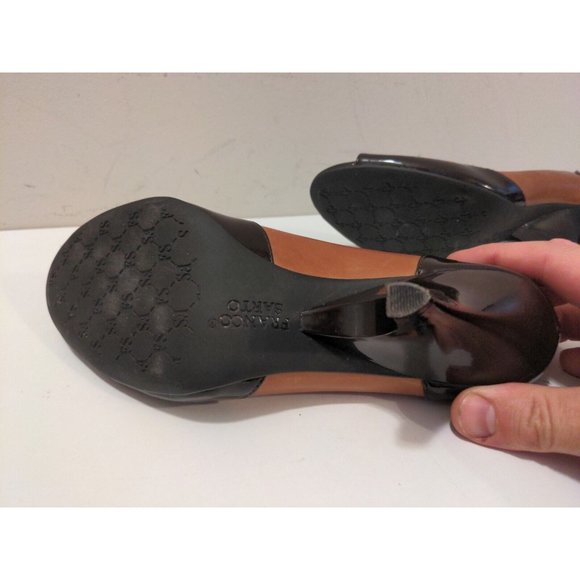 Franco Sarto Womens 7 M Brown Leather Peep Toe Pumps; Style Crash - Picture 7 of 8